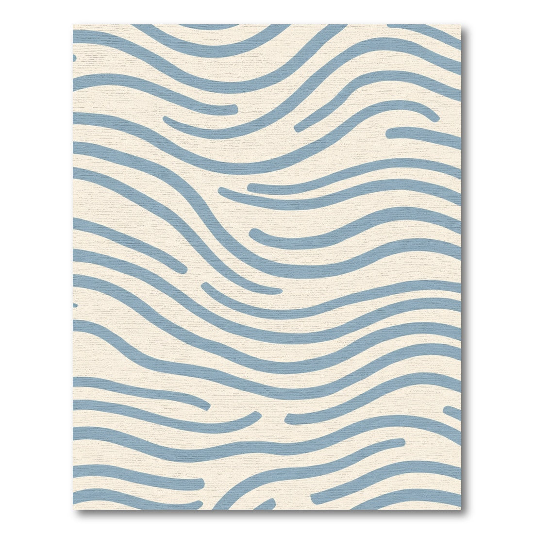 Serene Blue Wavy Stripes Rug