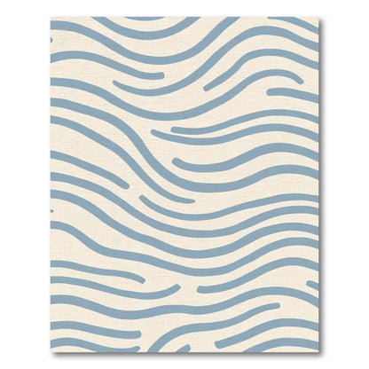 Serene Blue Wavy Stripes Rug