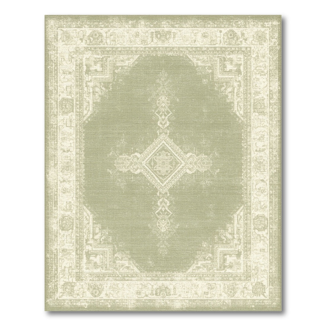 Distressed Vintage Sage Green Distressed Vintage Area Rug
