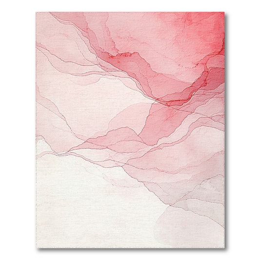 Layered Blush Red Fluid Rug