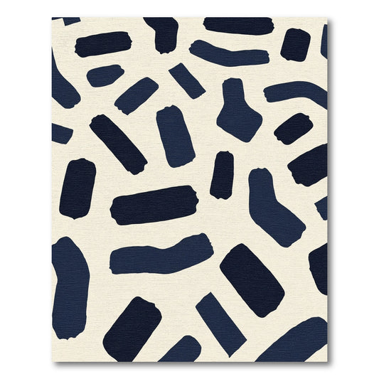 Navy Brushstroke Scatter Rug