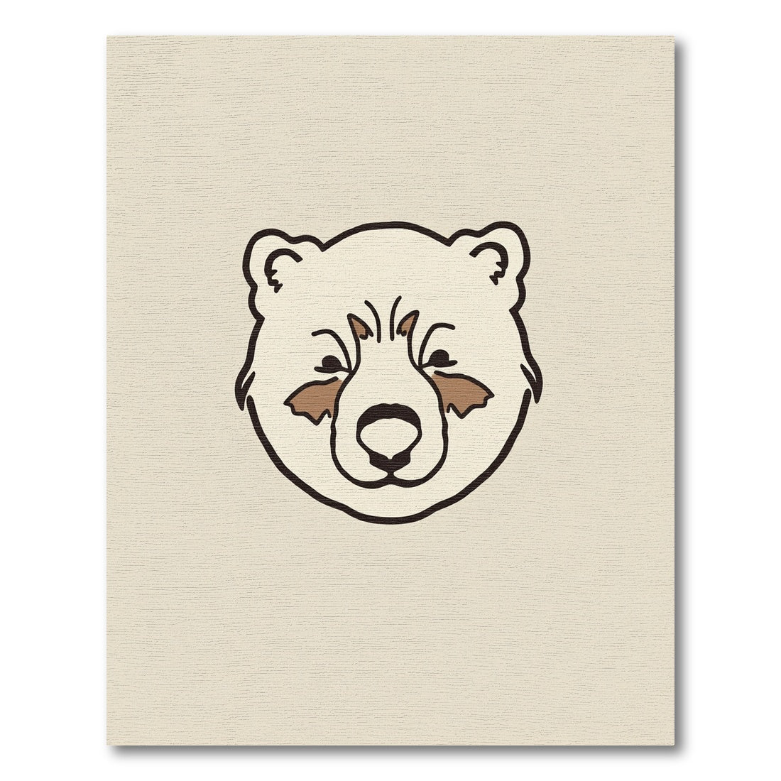 Cute Cream Bear Face Outline Rug