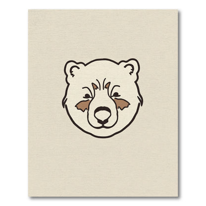 Cute Cream Bear Face Outline Rug