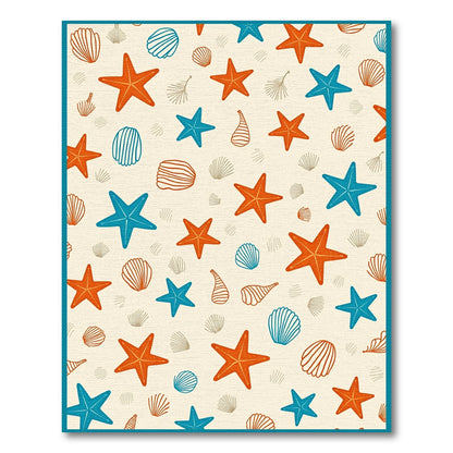 Coastal Starfish and Shells Ensemble Rug