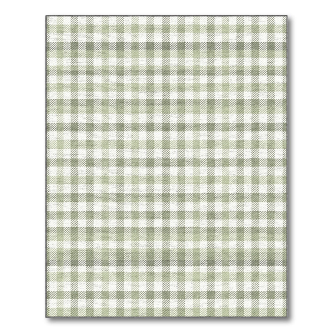 Green Checkered Gingham Area Rug