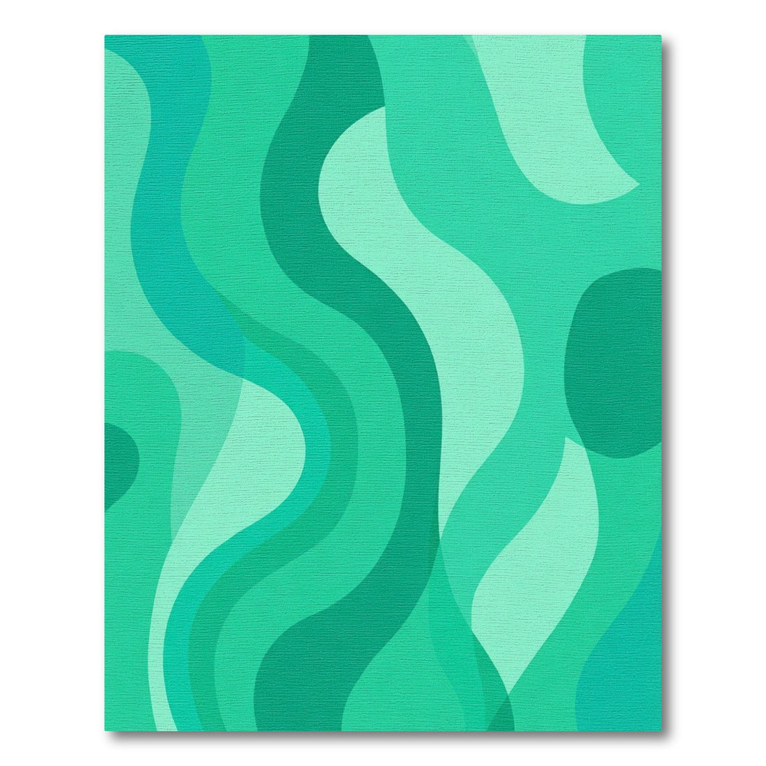Teal Abstract Flowing Curves Rug