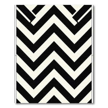 Bold Black Cream Chevron Zigzag Rug