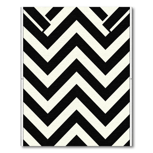 Bold Black Cream Chevron Zigzag Rug