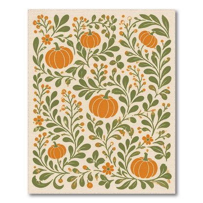 Pumpkin Orange Pumpkin Vine Area Rug