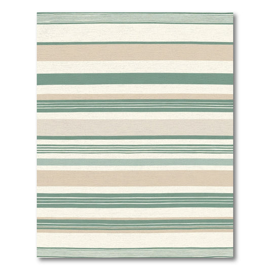 Earthy Green Tones Striped Rug