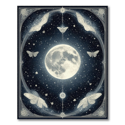 Moonlit Moth Celestial Area Rug