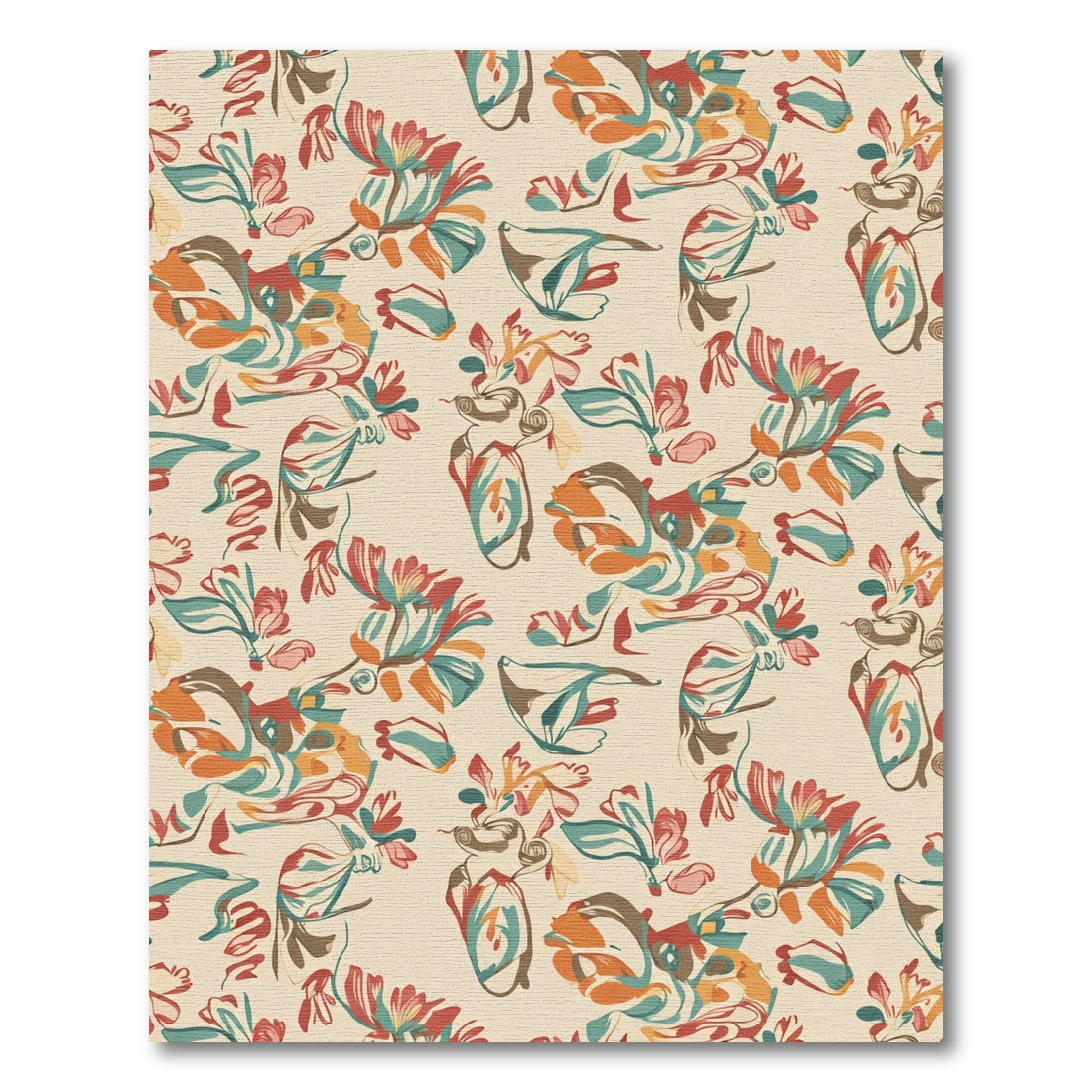 Eclectic Impressionist Floral Swirl Rug