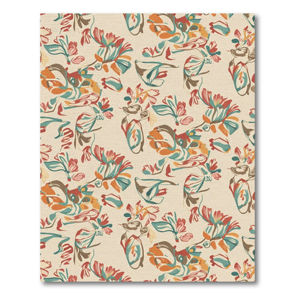 Eclectic Impressionist Floral Swirl Rug