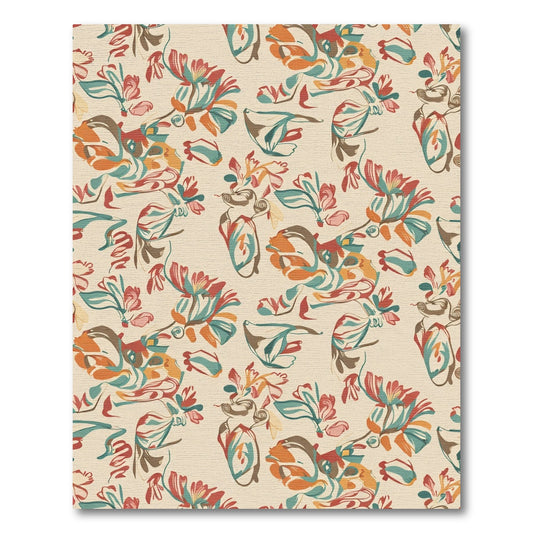 Eclectic Impressionist Floral Swirl Rug