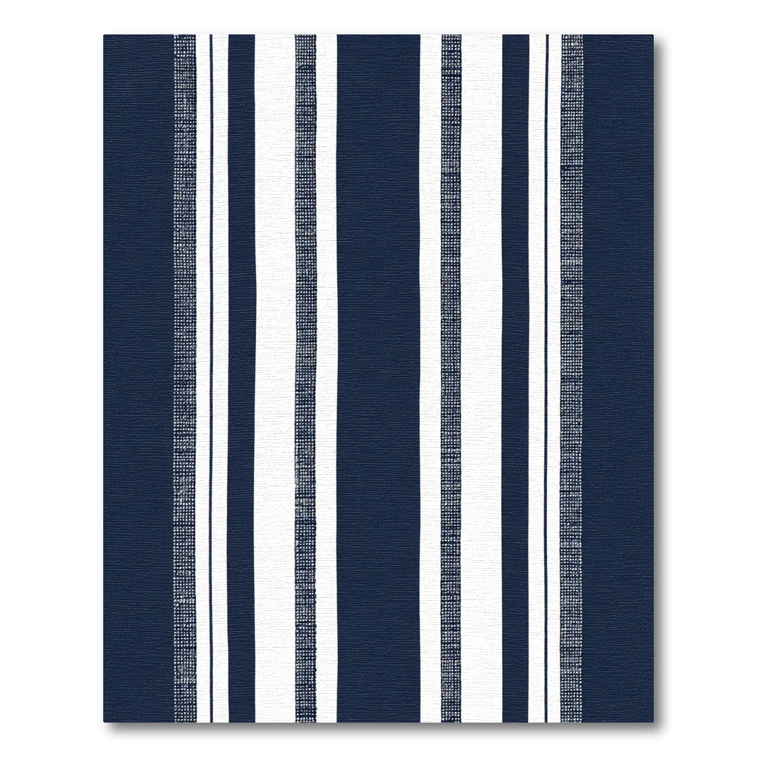 Navy White Striped Textured Rug