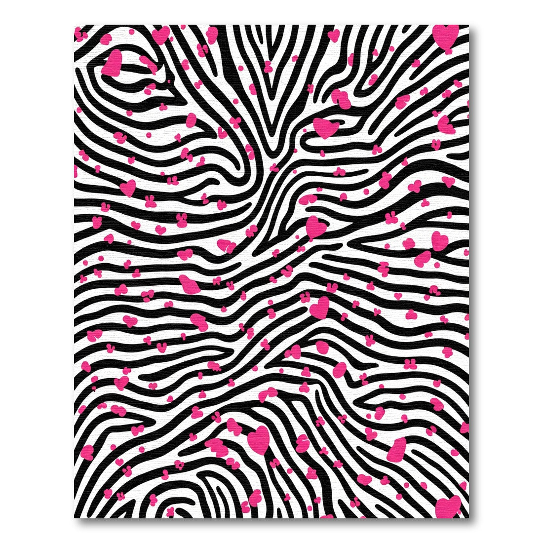 Bold Pink Heart Zebra Stripe Rug