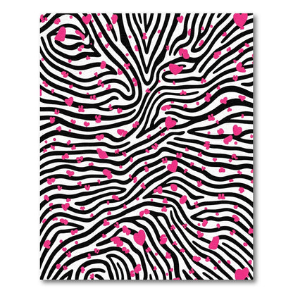 Bold Pink Heart Zebra Stripe Rug