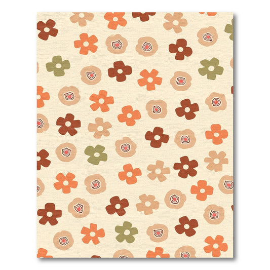 Retro Earthy Tone Floral Collage Rug