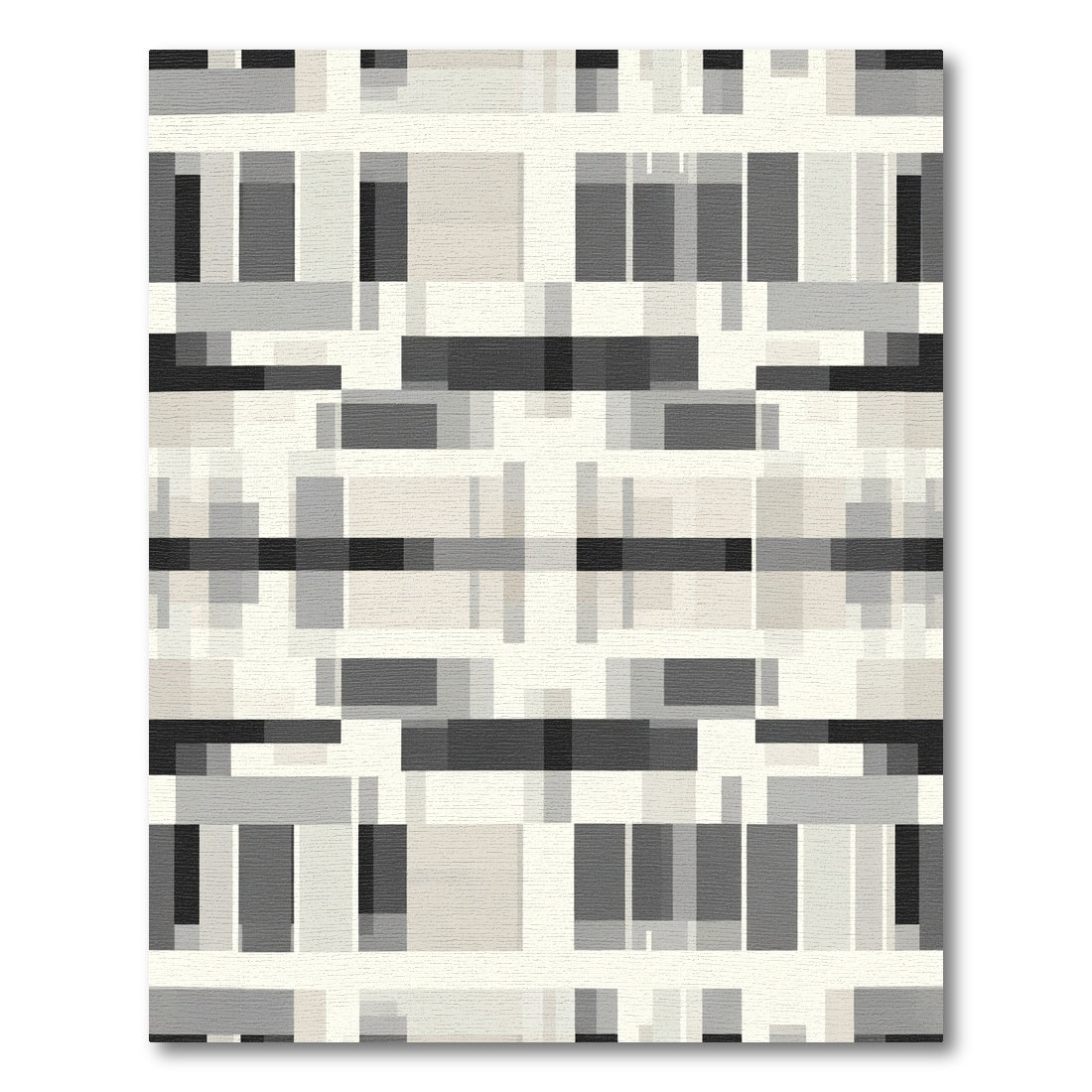 Monochromatic Geometric Pixel Arrangement Rug