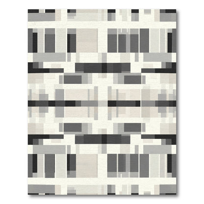 Monochromatic Geometric Pixel Arrangement Rug