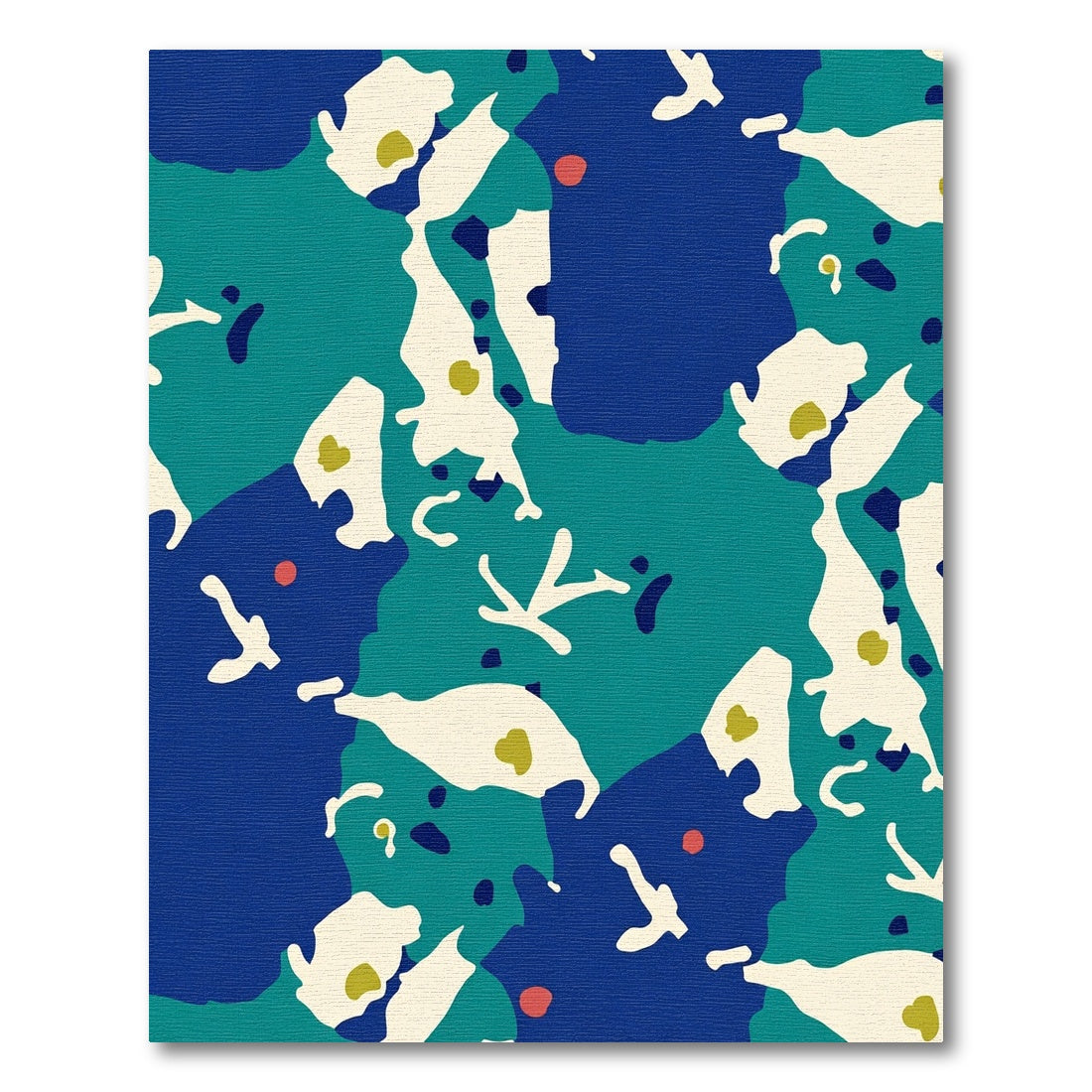 Abstract Blue Teal Organic Shapes Rug