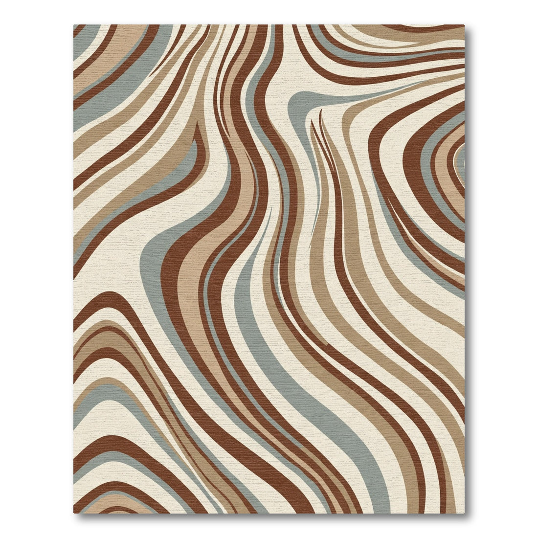 Earthy Tones Swirling Organic Waves Rug