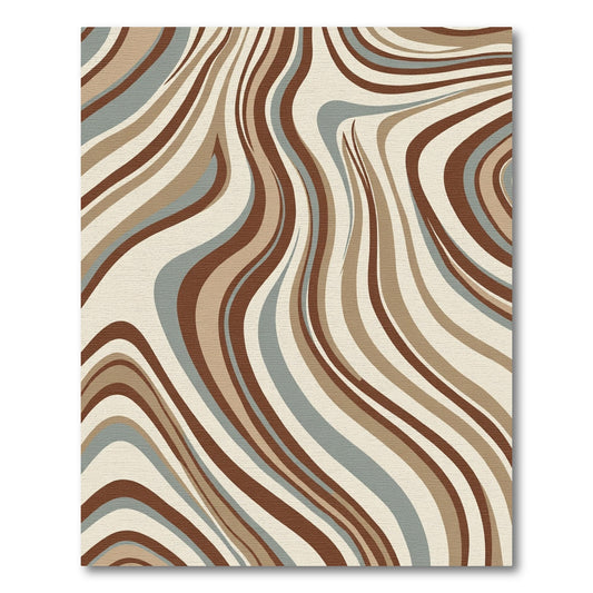 Earthy Tones Swirling Organic Waves Rug