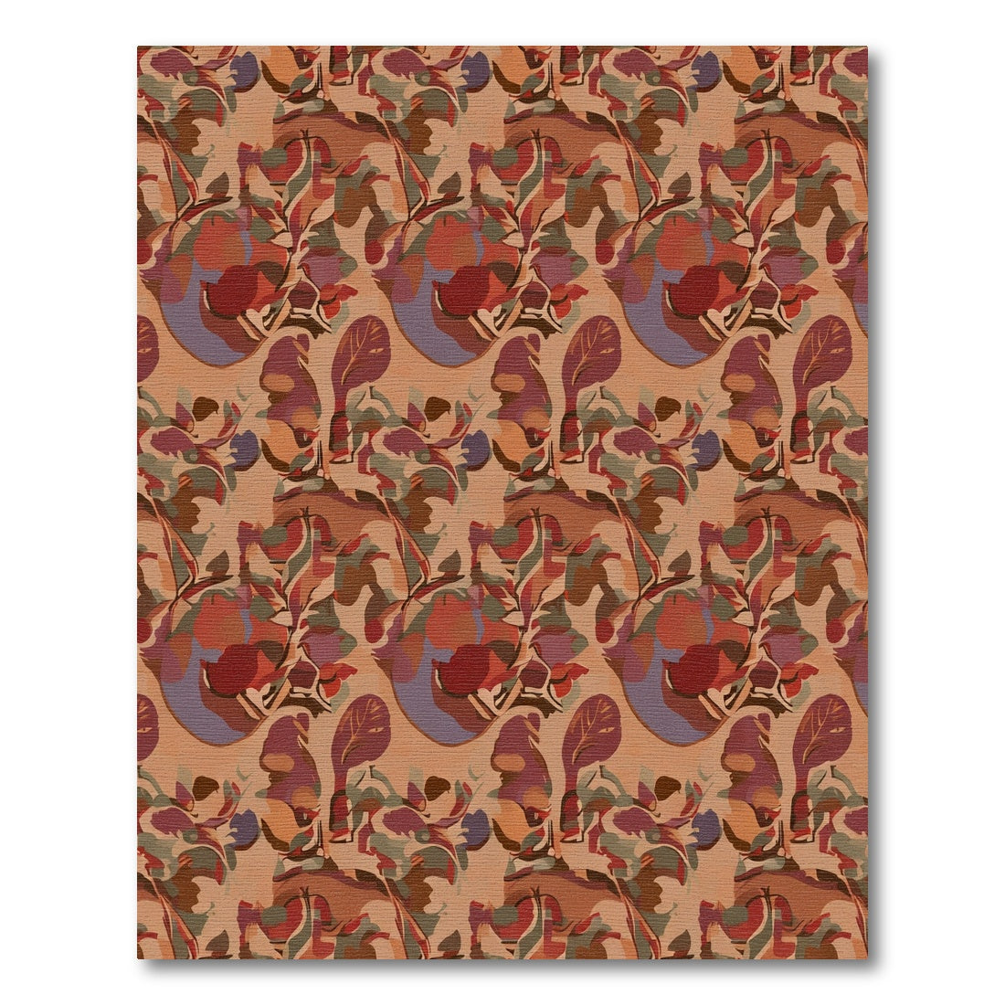 Earthy Autumnal Botanical Swirl Rug