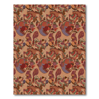 Earthy Autumnal Botanical Swirl Rug