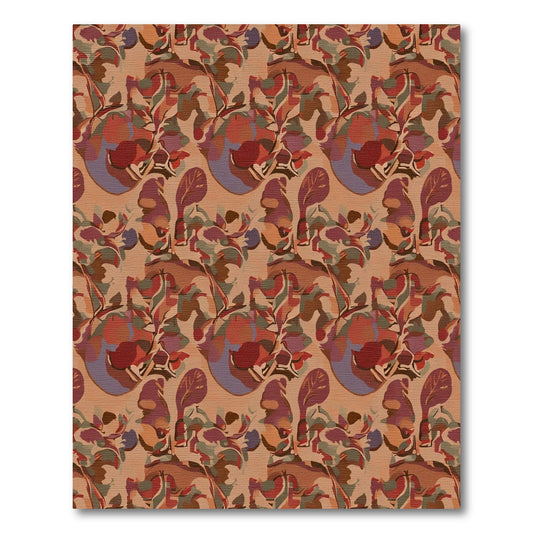 Earthy Autumnal Botanical Swirl Rug