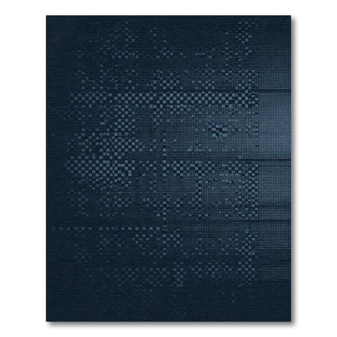 Deep Blue Pixelated Abstract Rug
