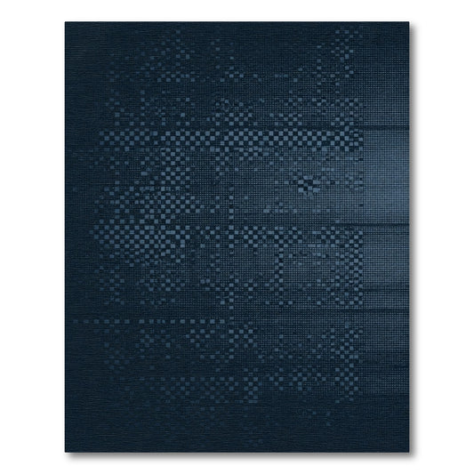 Deep Blue Pixelated Abstract Rug