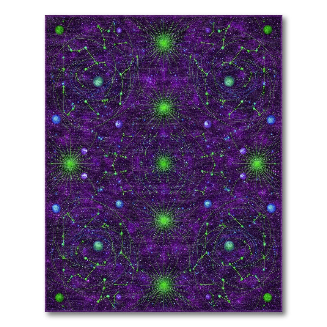 Abstract Area Purple Cosmic Constellation Area Rug