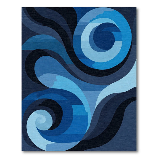 Azure Oceanic Wave Composition Rug