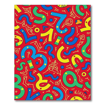 Retro Primary Color Alphabet Soup Rug