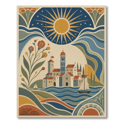 Coastal Village Sunburst Area Rug