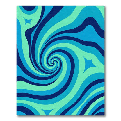 Abstract Aqua Swirl Wave Rug