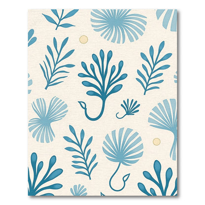 Coastal Blue Sea Kelp Botanical Rug