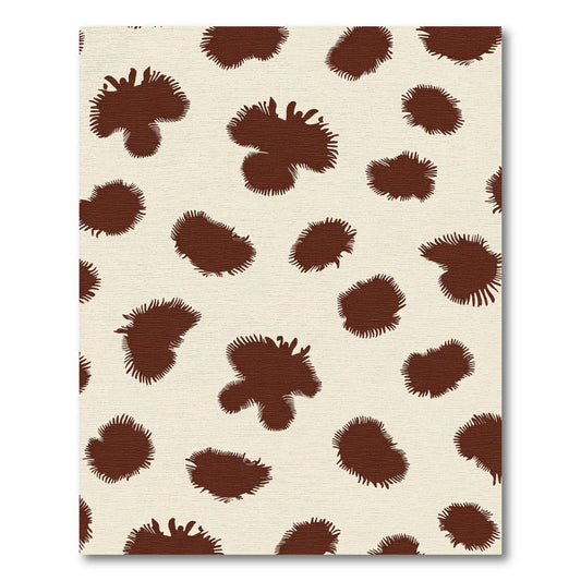 Brown Spots Off White Camouflage Rug