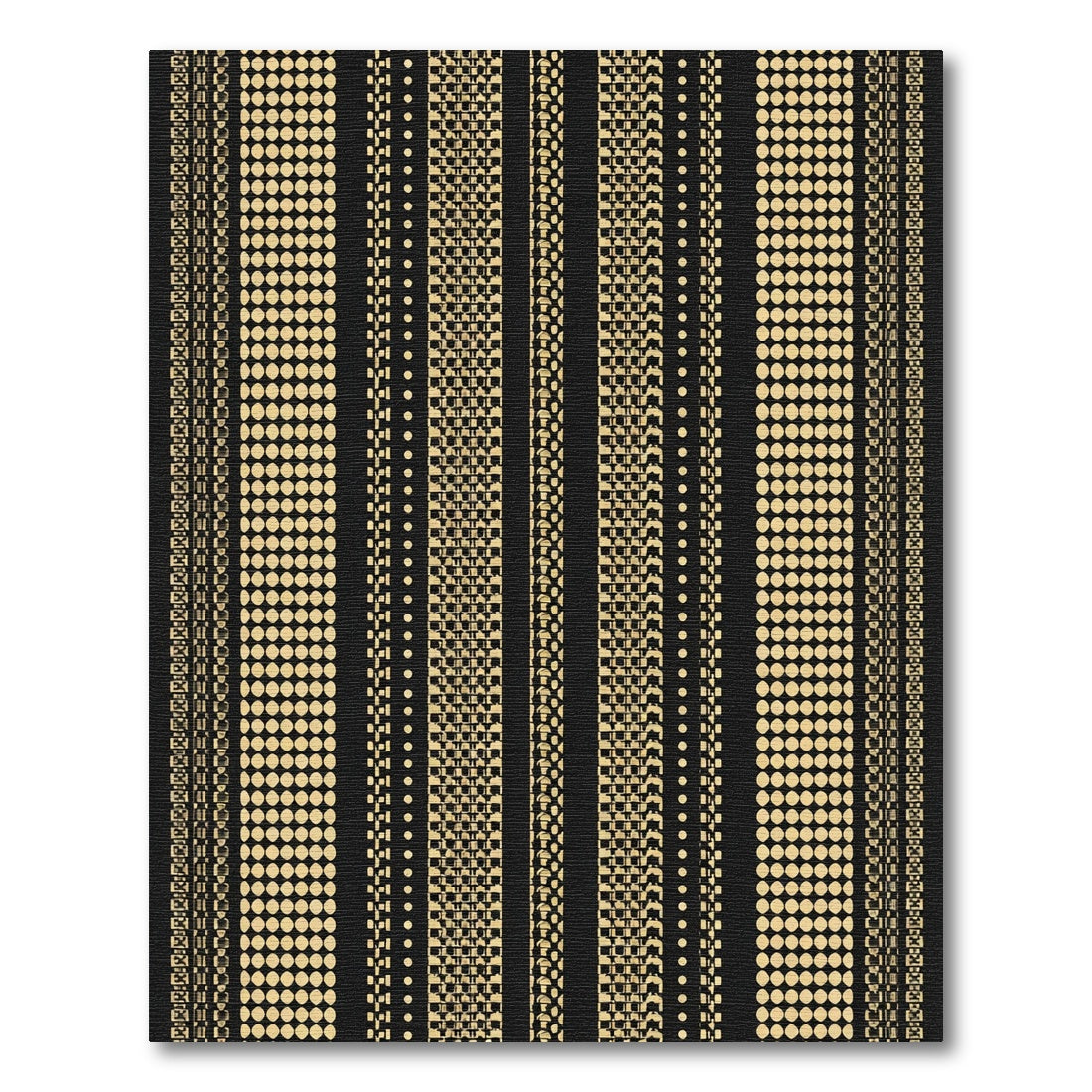 Golden Geometric Stripe Variety Rug