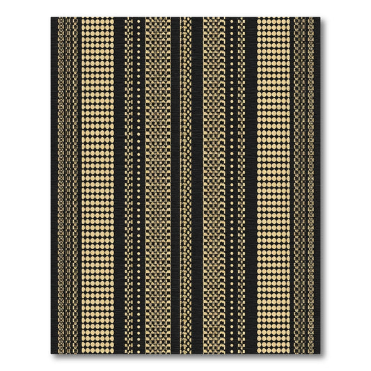Golden Geometric Stripe Variety Rug