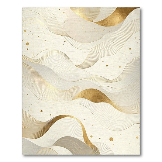 Elegant Gold Wave Abstract Rug