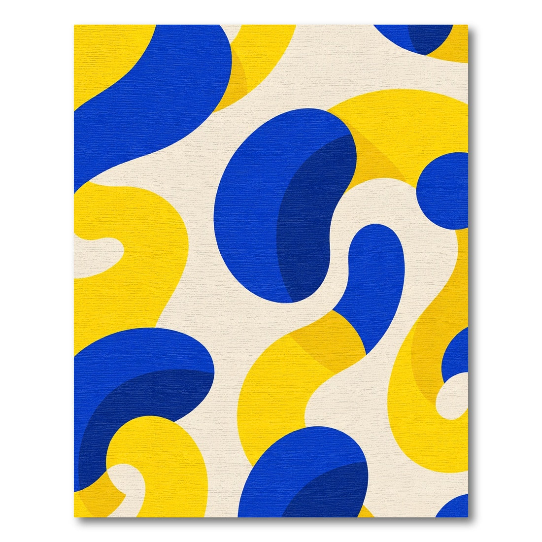 Bold Blue Yellow Organic Waves Rug