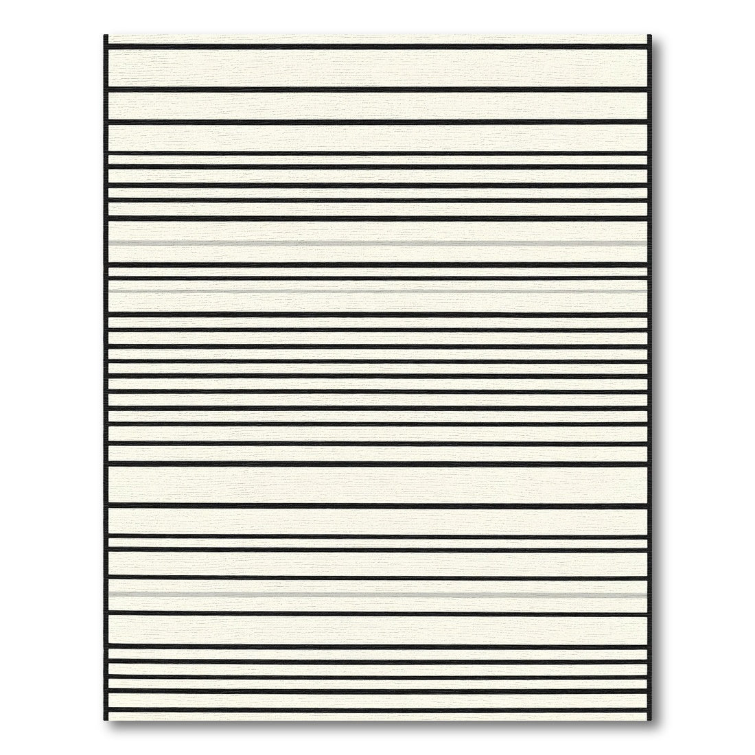 Black Cream Horizontal Stripe Rug