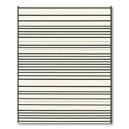 Black Cream Horizontal Stripe Rug