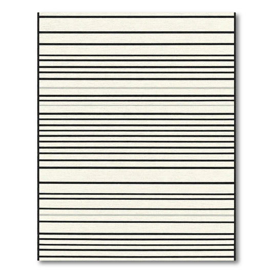 Black Cream Horizontal Stripe Rug
