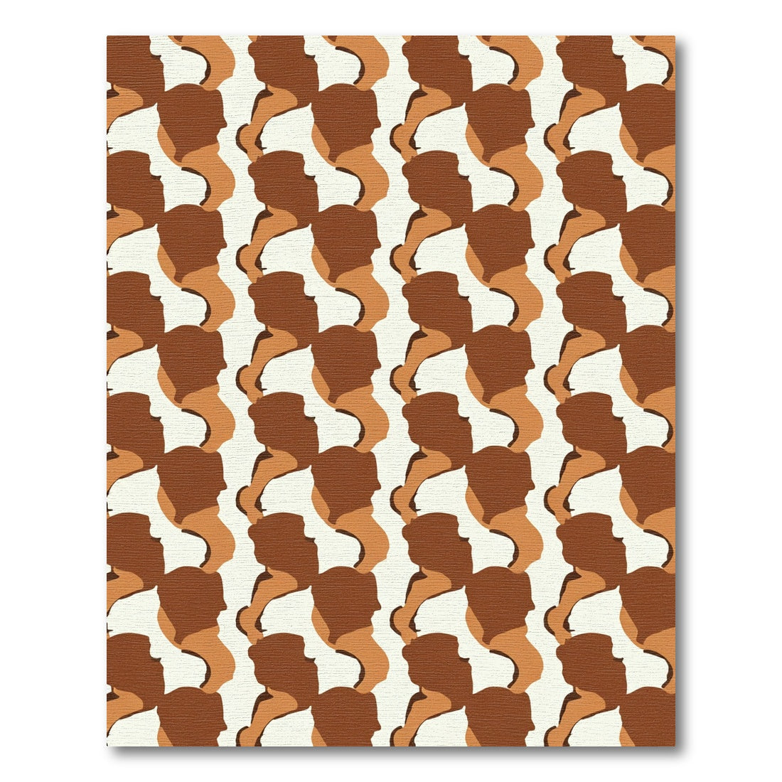 Terracotta Profile Heads Geometric Rug