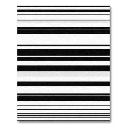 Minimalist Black White Linear Rug