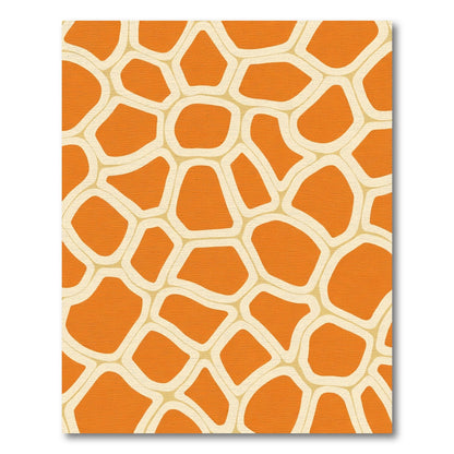 Orange Contemporary Giraffe Spots Patchwork Rug
