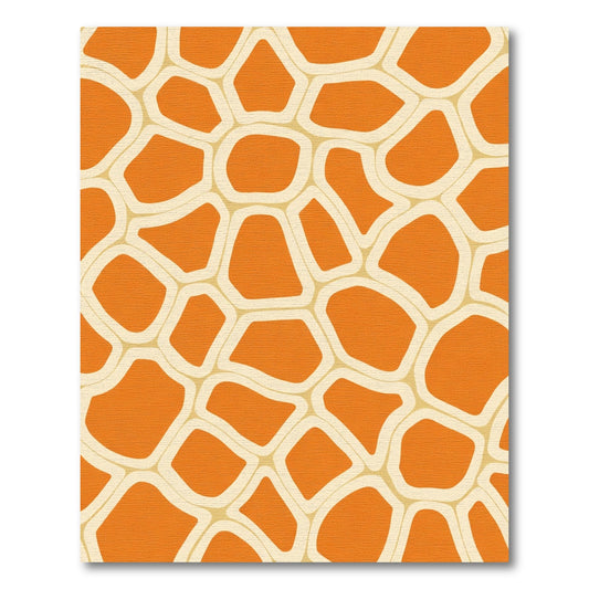 Orange Contemporary Giraffe Spots Patchwork Rug